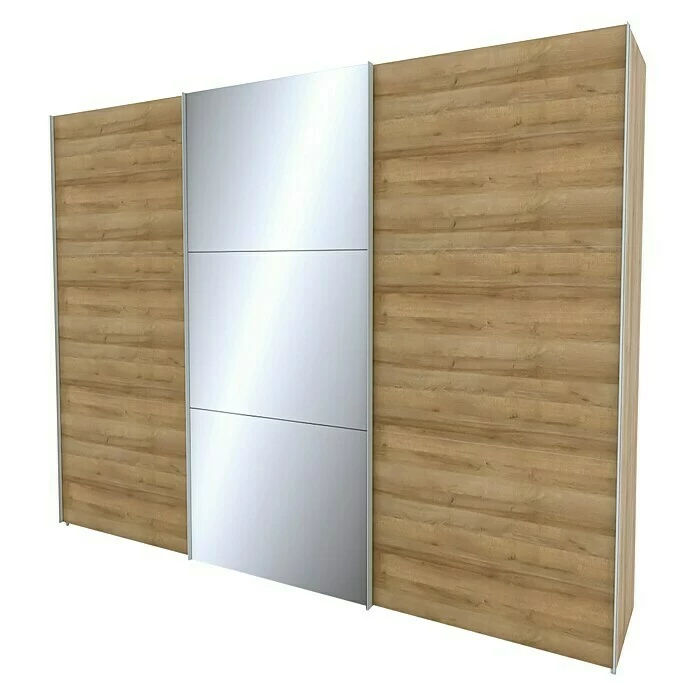 BAUHAUS Express Möbel Schwebetürenschrank Stars B X T X H: 300 X 68 X 236 Cm, Farbe Griff: Aluminiumfarben, Farbe Front: Eiche Riviera/Spiegel, Farbe Korpus: Eiche Riviera 1 BAUHAUS Express Möbel Schwebetürenschrank Stars B X T X H: 300 X 68 X 236 Cm, Farbe Griff: Aluminiumfarben, Farbe Front: Eiche Riviera/Spiegel, Farbe Korpus: Eiche Riviera