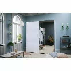 BAUHAUS Express Möbel Schwebetürenschrank Swift B X T X H: 200 X 68 X 216 Cm, Mit Spiegel, Mit Zubehör, Farbe Front: Basalt, Farbe Korpus: Eiche Jackson -BAUHAUS 12 4504