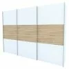 BAUHAUS Express Möbel Schwebetürenschrank Stars B X T X H: 300 X 68 X 216 Cm, Farbe Griff: Aluminiumfarben, Farbe Front: Weiß/Eiche Sonoma, Farbe Korpus: Weiß