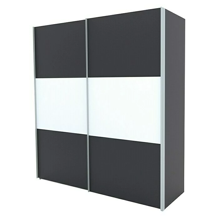BAUHAUS Express Möbel Schwebetürenschrank Stars B X T X H: 200 X 68 X 216 Cm, Farbe Griff: Alufarben, Farbe Front: Graphit/Weiß, Farbe Korpus: Graphit 1 BAUHAUS Express Möbel Schwebetürenschrank Stars B X T X H: 200 X 68 X 216 Cm, Farbe Griff: Alufarben, Farbe Front: Graphit/Weiß, Farbe Korpus: Graphit
