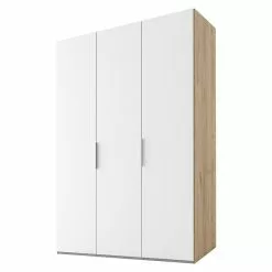 BAUHAUS Express Möbel Drehtürschrank Swift B X T X H: 150 X 58 X 216 Cm, Ohne Spiegel, Mit Zubehör, Farbe Front: Weiß, Farbe Korpus: Eiche Jackson