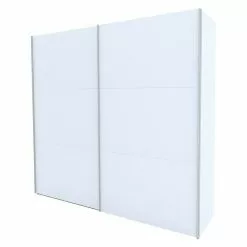 BAUHAUS Express Möbel Schwebetürenschrank Stars B X T X H: 250 X 68 X 236 Cm, Farbe Griff: Aluminiumfarben, Farbe Front: Weiß, Farbe Korpus: Weiß