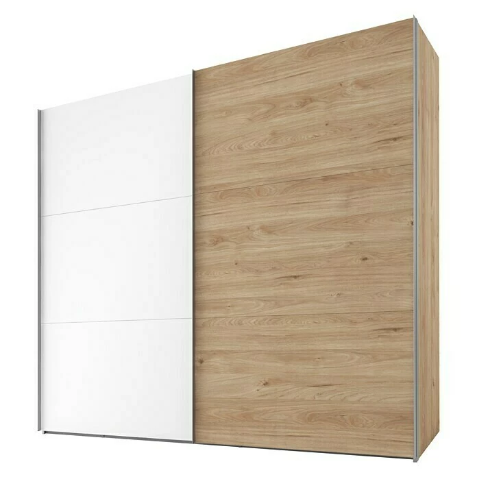 BAUHAUS Express Möbel Schwebetürenschrank Swift B X T X H: 150 X 68 X 216 Cm, Ohne Spiegel, Ohne Zubehör, Farbe Front: Weiß/Eiche Jackson Vertikal, Farbe Korpus: Eiche Jackson 1 BAUHAUS Express Möbel Schwebetürenschrank Swift B X T X H: 150 X 68 X 216 Cm, Ohne Spiegel, Ohne Zubehör, Farbe Front: Weiß/Eiche Jackson Vertikal, Farbe Korpus: Eiche Jackson