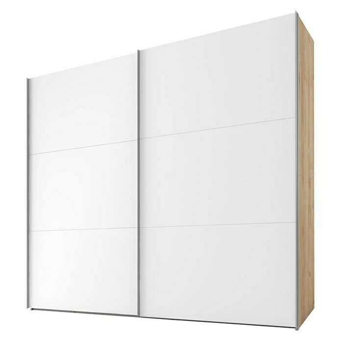 BAUHAUS Express Möbel Schwebetürenschrank Swift B X T X H: 150 X 68 X 216 Cm, Ohne Spiegel, Ohne Zubehör, Farbe Front: Weiß, Farbe Korpus: Eiche Jackson 1 BAUHAUS Express Möbel Schwebetürenschrank Swift B X T X H: 150 X 68 X 216 Cm, Ohne Spiegel, Ohne Zubehör, Farbe Front: Weiß, Farbe Korpus: Eiche Jackson