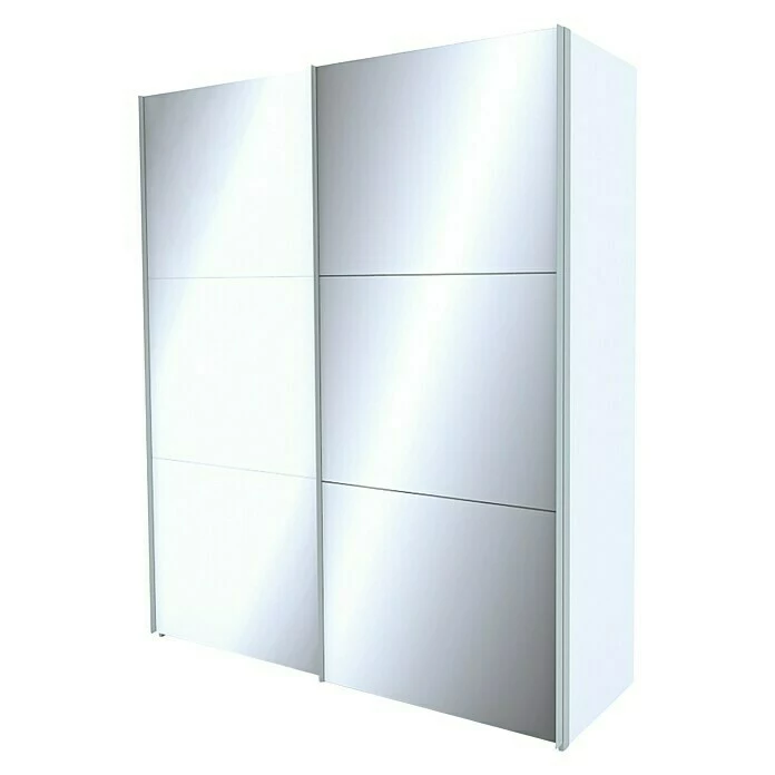 BAUHAUS Express Möbel Schwebetürenschrank Stars B X T X H: 200 X 68 X 216 Cm, Farbe Griff: Aluminiumfarben, Farbe Front: Weißglas/Spiegel, Farbe Korpus: Weiß 1 BAUHAUS Express Möbel Schwebetürenschrank Stars B X T X H: 200 X 68 X 216 Cm, Farbe Griff: Aluminiumfarben, Farbe Front: Weißglas/Spiegel, Farbe Korpus: Weiß