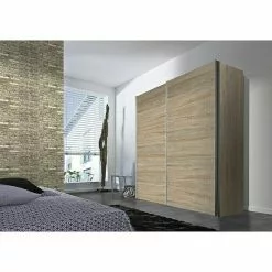 BAUHAUS Express Möbel Schwebetürenschrank Stars B X T X H: 200 X 68 X 236 Cm, Farbe Griff: Graphitfarben, Farbe Front: Graphit/Sonoma Eiche, Farbe Korpus: Sonoma Eiche -BAUHAUS 12 4617