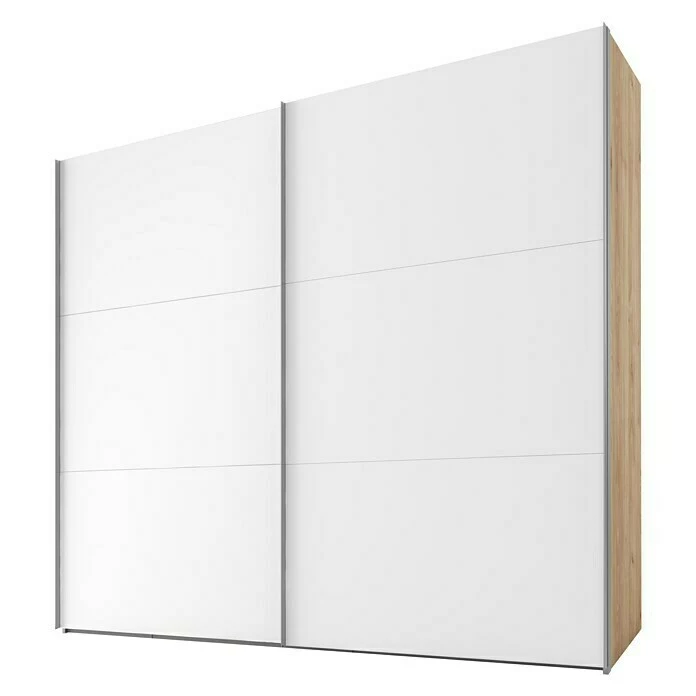 BAUHAUS Express Möbel Schwebetürenschrank Swift B X T X H: 200 X 68 X 216 Cm, Ohne Spiegel, Mit Zubehör, Farbe Front: Weiß, Farbe Korpus: Eiche Jackson 1 BAUHAUS Express Möbel Schwebetürenschrank Swift B X T X H: 200 X 68 X 216 Cm, Ohne Spiegel, Mit Zubehör, Farbe Front: Weiß, Farbe Korpus: Eiche Jackson