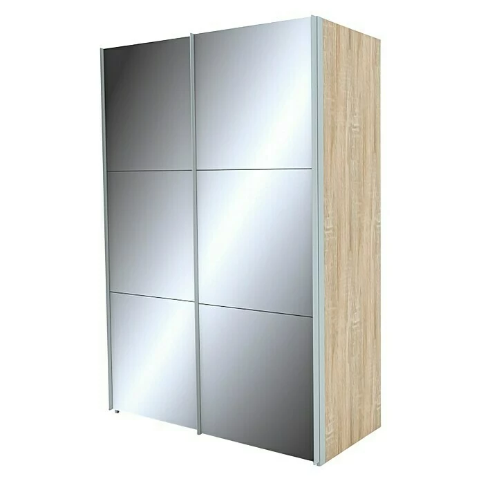 BAUHAUS Express Möbel Schwebetürenschrank Stars B X T X H: 150 X 68 X 236 Cm, Farbe Griff: Aluminiumfarben, Farbe Front: Spiegel, Farbe Korpus: Eiche Sonoma 1 BAUHAUS Express Möbel Schwebetürenschrank Stars B X T X H: 150 X 68 X 236 Cm, Farbe Griff: Aluminiumfarben, Farbe Front: Spiegel, Farbe Korpus: Eiche Sonoma