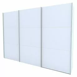 BAUHAUS Express Möbel Schwebetürenschrank Stars B X T X H: 300 X 68 X 216 Cm, Farbe Griff: Aluminiumfarben, Farbe Front: Weiß, Farbe Korpus: Weiß