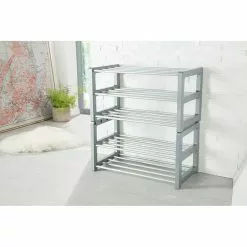 BAUHAUS Ruco Schuhregal Trend L X B X H: 60 X 33 X 32 Cm, Silber, Anzahl Böden: 3 Stk. -BAUHAUS 12 4759