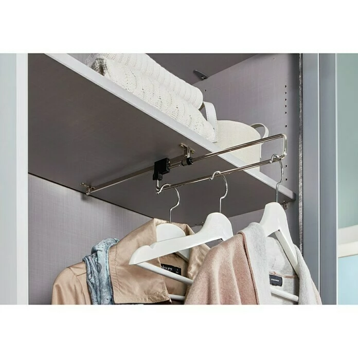 BAUHAUS Express Möbel Kleiderbügelhalter Länge: 31 Cm, Passend Für: Express Möbel Kleiderschränke, Ausziehbar 2 BAUHAUS Express Möbel Kleiderbügelhalter Länge: 31 Cm, Passend Für: Express Möbel Kleiderschränke, Ausziehbar – Bild 2