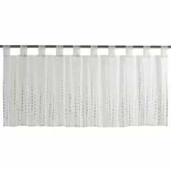 BAUHAUS Elbersdrucke Bistrogardine Helio 140 X 48 Cm, 100 % Polyester, Bestickt, Weiß/Grau