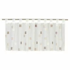 BAUHAUS Elbersdrucke Bistrogardine Quadro 140 X 48 Cm, 100 % Polyester, Braun/Weiß