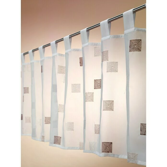 BAUHAUS Elbersdrucke Bistrogardine Quadro 140 X 48 Cm, 100 % Polyester, Braun/Weiß 2 BAUHAUS Elbersdrucke Bistrogardine Quadro 140 X 48 Cm, 100 % Polyester, Braun/Weiß – Bild 2