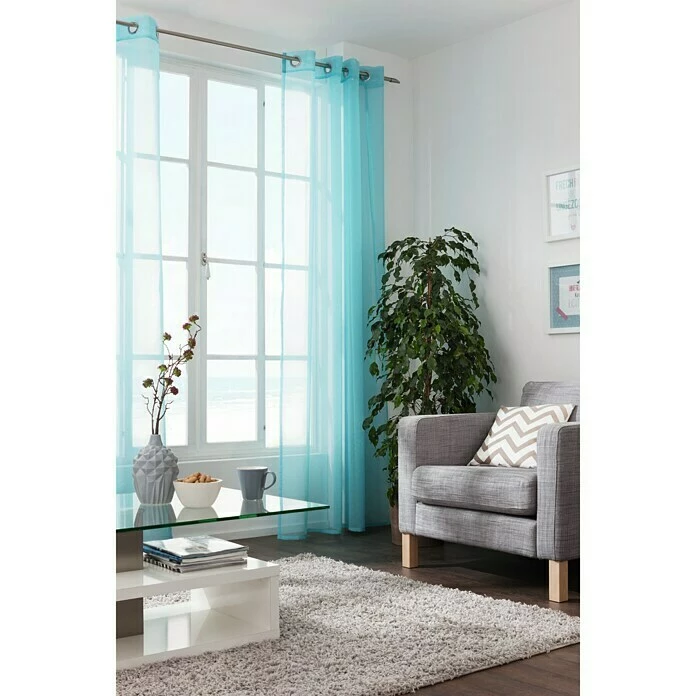 BAUHAUS Expo Ambiente Ösenschal Mia 135 X 245 Cm, 100 % Polyester, Blau 2 BAUHAUS Expo Ambiente Ösenschal Mia 135 X 245 Cm, 100 % Polyester, Blau – Bild 2