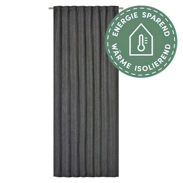 BAUHAUS Elbersdrucke Verdunkelungsvorhang Monza Dunkelgrau, 100% Polyester 1 BAUHAUS Elbersdrucke Verdunkelungsvorhang Monza Dunkelgrau, 100% Polyester