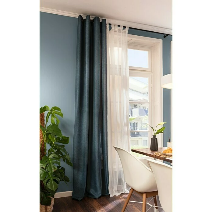 BAUHAUS Elbersdrucke Ösenschal Lino Petrol, 140 X 255 Cm, 100 % Polyester 4 BAUHAUS Elbersdrucke Ösenschal Lino Petrol, 140 X 255 Cm, 100 % Polyester – Bild 4