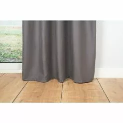 BAUHAUS Ösenschal Leinen-Look B X H: 135 X 245 Cm, 100 % Polyester, Grau -BAUHAUS 12 782