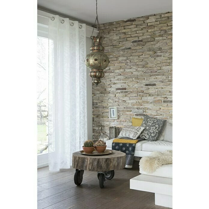 BAUHAUS Rasch Home Ösenschal Zig Zag 140 X 255 Cm, 100 % Polyester, Offwhite 2 BAUHAUS Rasch Home Ösenschal Zig Zag 140 X 255 Cm, 100 % Polyester, Offwhite – Bild 2