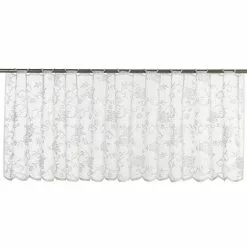 BAUHAUS Elbersdrucke Bistrogardine Rosanne 160 X 45 Cm, 100 % Polyester, Floral, Weiß